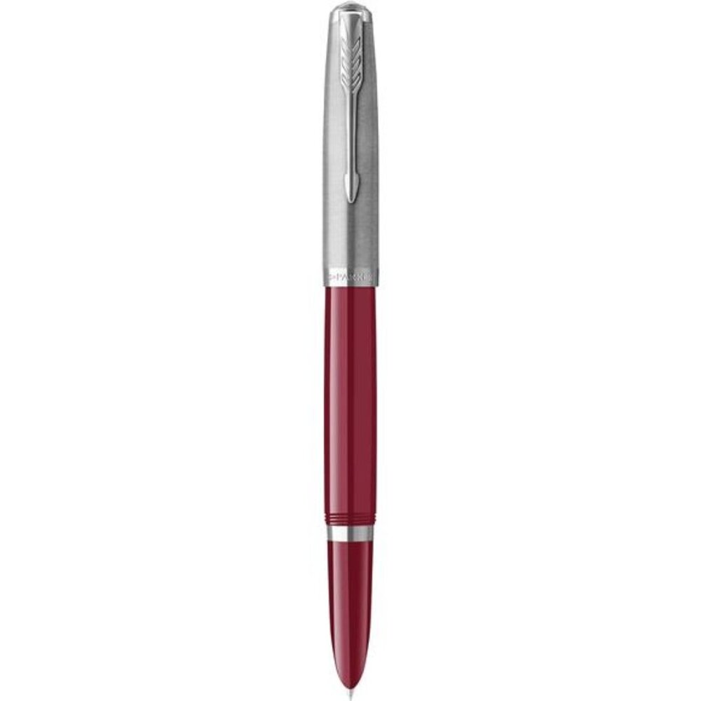Fountain Pen Burgundy Barrel with Chrome Trim Fine Nib with Black Ink